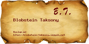 Blobstein Taksony névjegykártya